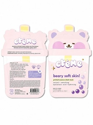 The Crème Shop Boba Bears Beary Soft Skin! Printed Essence Sheet Mask - 3 pack