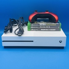 Microsoft Xbox One S 1TB Console w/ Controller HDMI Power  3 Games   TESTED