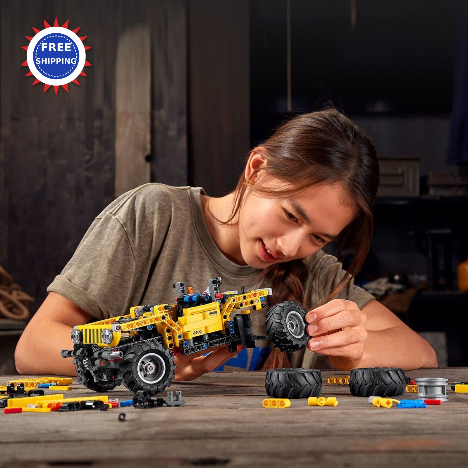 Technic Jeep Wrangler 4x4 Toy Car Model Building Kit 42122 LEGO Terrain Roader thumbnail 3