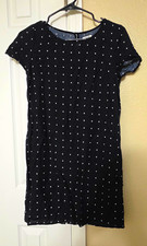 Old Navy Black White Polka Dot Shift Dress Round Neck Short Sleeve Petites PS