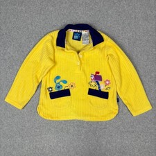Vintage Blues Clues Yellow Ribbed Fleece Pullover Shirt Kids Size 5 90s Y2K