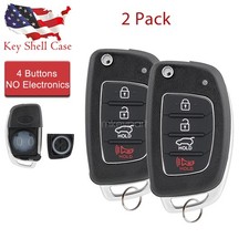 2x Replacement For 2015 2016 2017 2018 2019 Hyundai Sonata Remote Key Fob Case