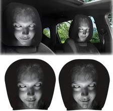 2pcs Ghost Face Headrest Coversscary Face Printing Auto Seat Universal Elastic 2pcs Ghost Face Headrest Coversscary Face Printing Auto Seat Universal Elastic