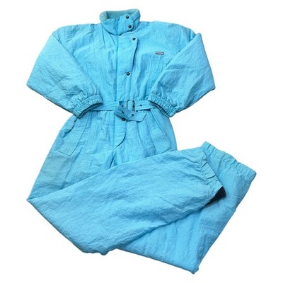 Vintage Colmar Ski Suit 90s Retro One Piece Snowsuit Blue Womens Large Uk16