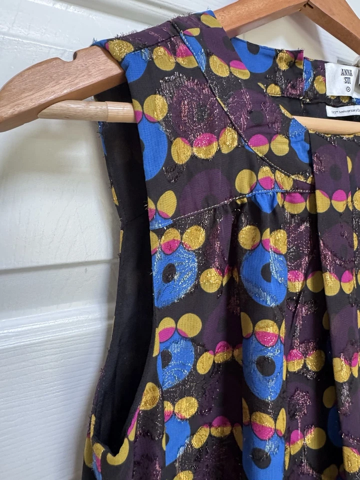 Vestido Anna Sui X Target Colección 20 Aniversario Metálico Pequeño Nuevo con Etiquetas Foto 3 de 4