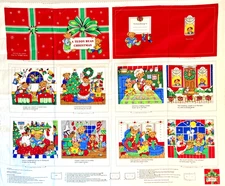 VIP Cranston A Teddy Bear Christmas Story Book Soft Cut & Sew Fabric Panel