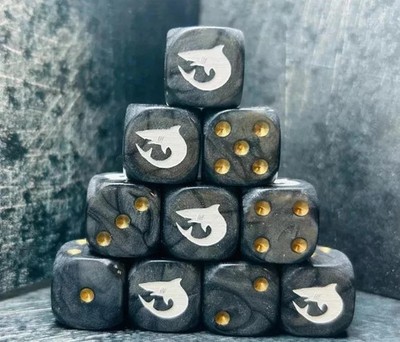 Mondhaie, individuell inspirierte Würfel, ideal für Tabletop-Spiele