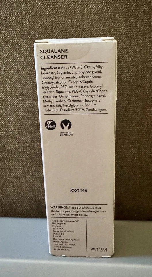 Botas Ingredientes LIMPIADOR DE ESCUALINAS Desmaquillante Facial Piel 1.69 fl oz VEGANO Foto 2 de 2