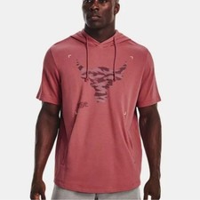 Under Armour Men's Project Rock Terry Short Sleeve Hoodie Size X- Large NWT