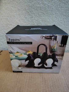 PELEG DESIGN Egguins 3-in-1 Cook, Egg Holder, Penguin-Shaped Egg Cooker for 6