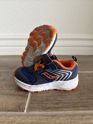Saucony Wind FST Jr Kids Sneakers In Navy/Orange - Boys Size 6 (13.3cm)