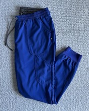 Koi Next Gen Scrub Pants Women s Large Tall LT Blue Jogger Nursing Stretch Flaw