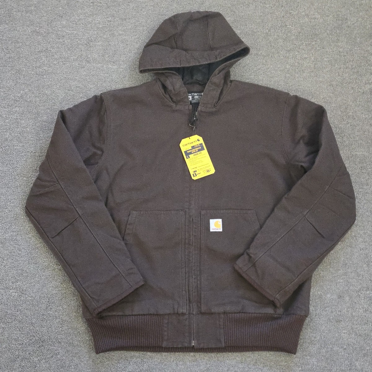 Carhartt Men's MEDIUM J130-M Brown Washed Duck Insulated Active