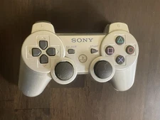 Sony PS3 Satin Silver Dualshock 3 Sixaxis Controller OEM Playstation 3 UNTESTED