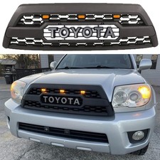 Front Grille For 2006 2007 2008 2009 Toyota 4runner Matte Black W/Letters W/LEDs