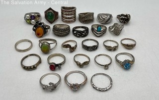 Lot Of Assorted Sterling Silver Fine Jewelry Modern Ring Size 5 8