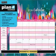 Wells Street by Lang,  EttaVee Plan It 2026 Wall Calendar Organizer, 12'' X 12''