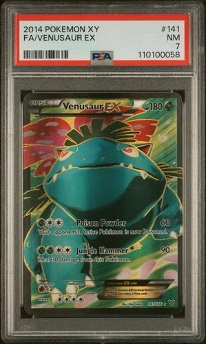2014 Pokémon XY Venusaur EX 141/146, PSA 7, CERT #110100058