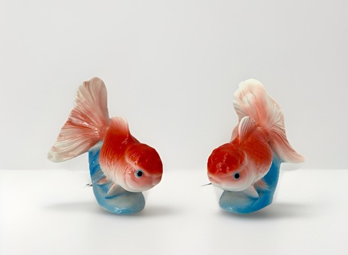 VTG Pair Of Porcelain Goldfish - Rare Find