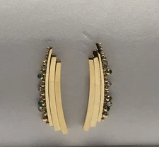 Shanghai Tang Gold Plated Sterling Silver Jade Earrings NIB 🔥