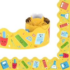 Bulletin Board Border Trim Strips Cute Animal/Back to Theme Rolled Die Cut Tr...