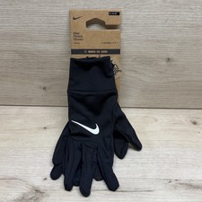 Nike Therma-FIT Fleece Training Gloves Black White Swoosh Touch-Screen Size XL