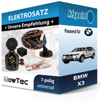 Towtec E-Satz 7Polig Universell Passend FüR Bmw X3 Incl. Manual