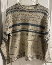 Vintage Eddie Bauer Fair Isle Crewneck Sweater Women  s Size Small
