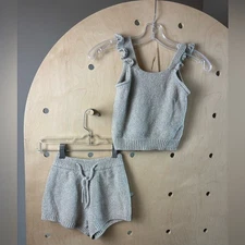 Rylee + Cru girls Collective Knit Tank + Matching Short Size 6-7 Years