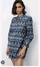 Zara Embroidered Dress Size Small loose fit ...up to size 12 excellent condition