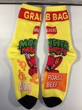 Roast Beef Monster Munch Crisps Unisex Novelty Socks, One Size: Funny Joke Gift