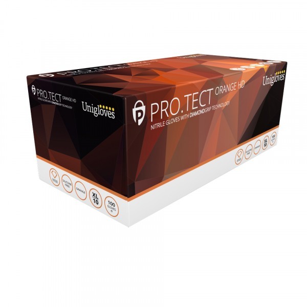 Orange Nitrile P/Free Gloves Xl GA0055 Unicare Genuine Top Quality Product New - Image 3