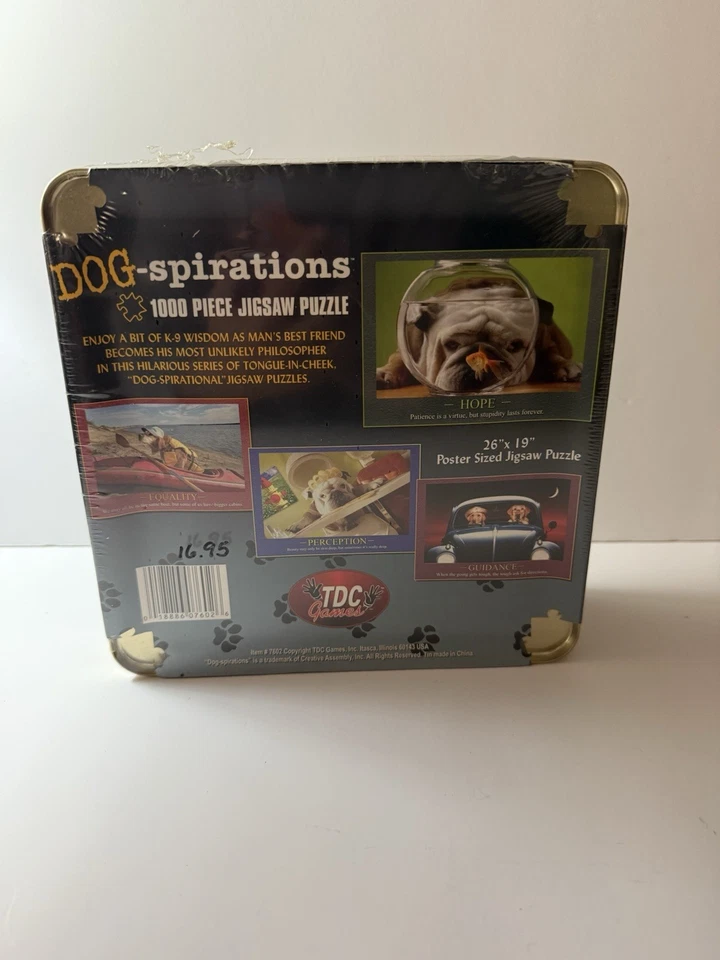 Rompecabezas Perro-Espiraciones "Esperanza" 1000 piezas Lata de Metal 19" x 26" ¡Nuevo Precintado! Foto 2 de 4