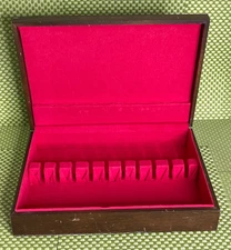 Vintage Wooden Silverware Flatware Storage Chest Box Anti Tarnish Unbranded
