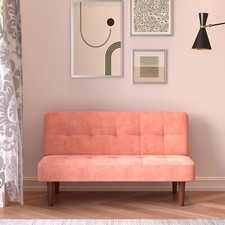 Nordic Small 2 Seater Sofabed Fabric Padded Recliner Settee Couch Single Sleeper