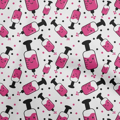 oneOone Cotton Flex Fuschia Pink Fabric Medical Virus Diy Clothing-P7y