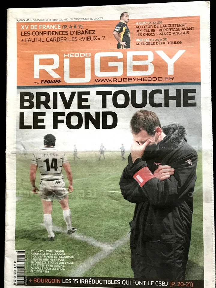 Rugby Hebdo N°88 du 3/12/2007; Brive touche le fond/ Bourgoin/ Xv de France - Photo 1/1