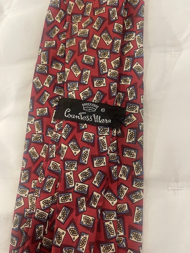 Corbata vintage de seda condesa Mara para hombre hecha en EE. UU. Foto 3 de 4