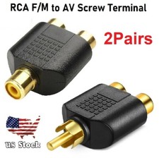 4x RCA 1 Male to 2 Female/ 1 Female to 2 Female Adapter Audio Cable Converter