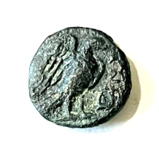 Ancient Greek Coin Caria Halicarnassus AE 300-200 BC. Apollo and Eagle