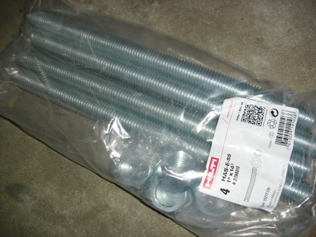 Bag of 4 Hilti HAS-E-55 Anchor Rods 2198010 1” x 14” | eBay Bag of 4 Hilti HAS-E-55 Anchor Rods 2198010 1” x 14” | eBay