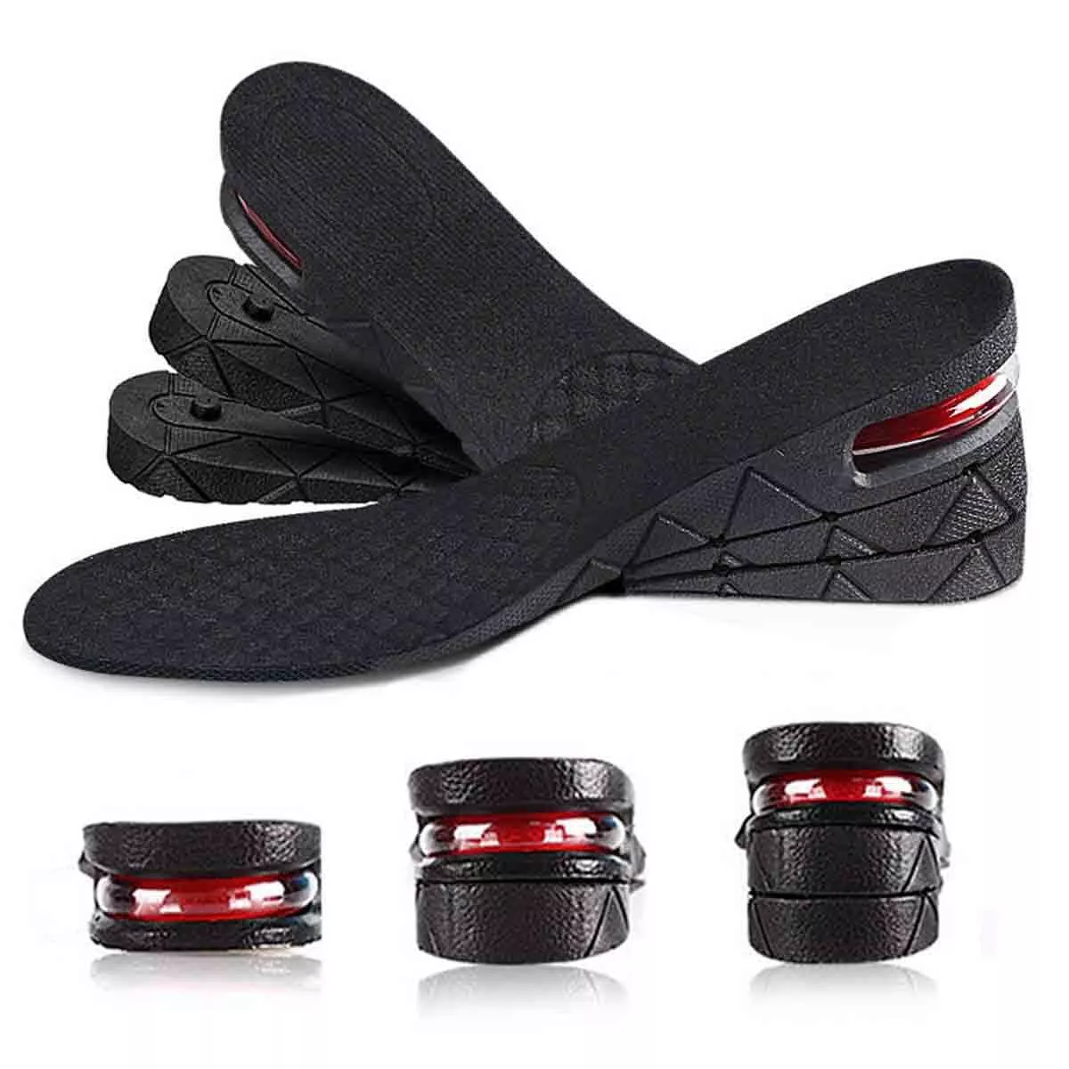 Shoe pad height enhancers clearance