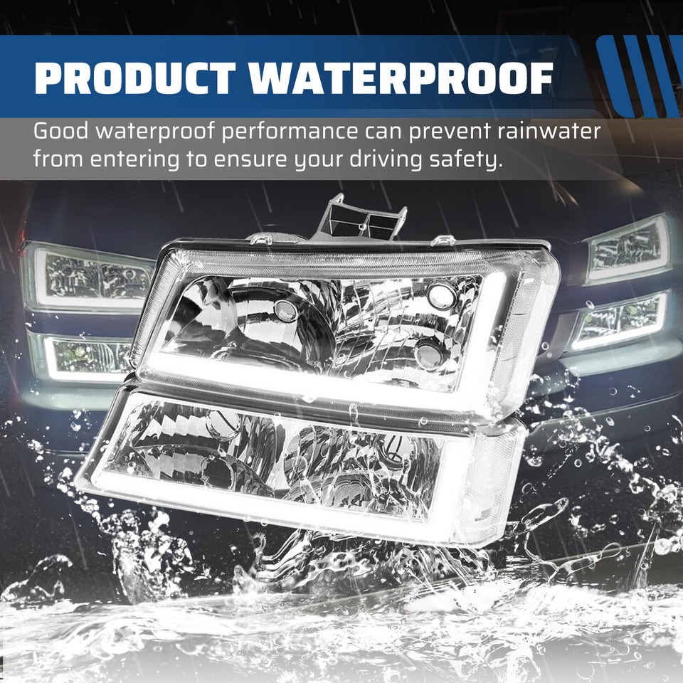 03-07 Chevy Silverado Avalanche Headlights Bumper Lamps Assembly W/ Le &ndash; Dynamic Performance Tuning