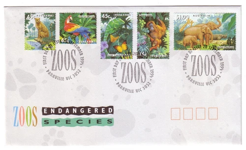 1994 FDC Australia. Zoos Endangered Species. PictPMK "PARKVILLE"