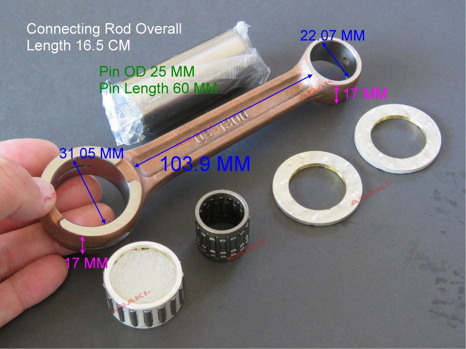 Juego de bielas para moto Yamaha ATV YZ250 TY350 YTZ250S 24Y-11651-01 24Y-11650-01 Foto 3 de 4