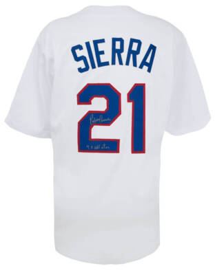 Ruben Sierra (RANGERS) Signed White Custom Baseball Jersey