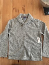 Old Navy Boys Med 8 Shawl Collar Fleece Sweater Heather Grey New