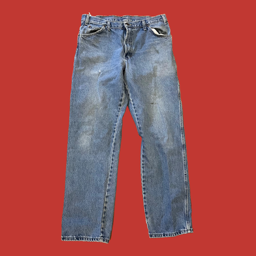Dickies Jeans Mens 36 x 34 Lightwash Blue Denim Straight Leg Workwear Relaxed - Picture 3 of 3