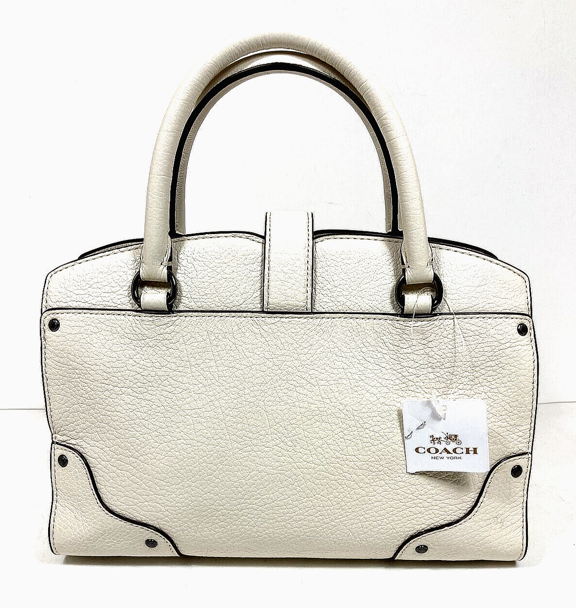 Coach Mercer Satchel 24 Leather w/Bandana Rivets Dark Gunmetal