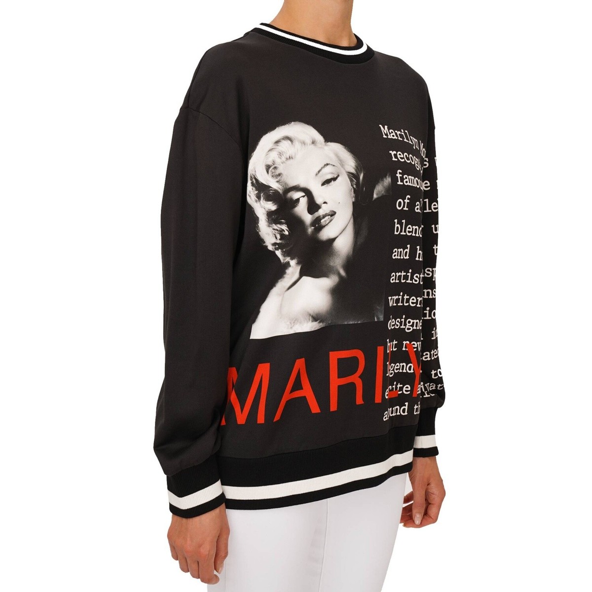 DOLCE & GABBANA Marilyn Monroe Oversize Sweater Sweatshirt Black 